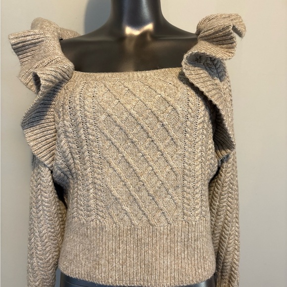 H&M Women's Ruffled Knit Sweater // Size M - Picture 2 of 3